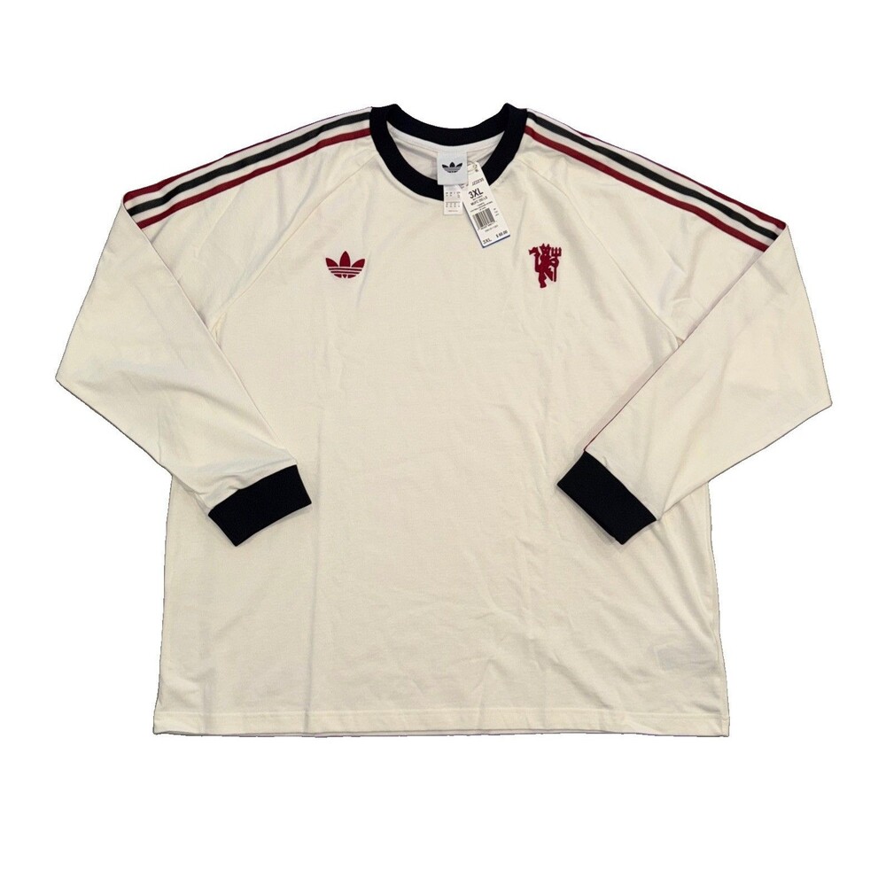 NWT adidas Originals Manchester United L/s Jersey White/red Size 3XL